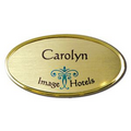 Sublimated Framed Oval Name Badge-Brass insert (1 3/16" x 2 3/8")